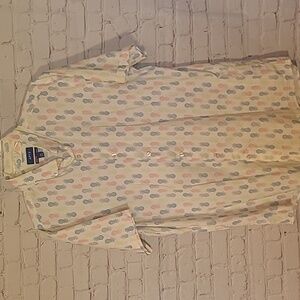 White Slim Fit White XL Shirt Pastel Pineapple Novelty Short Sleeve Button